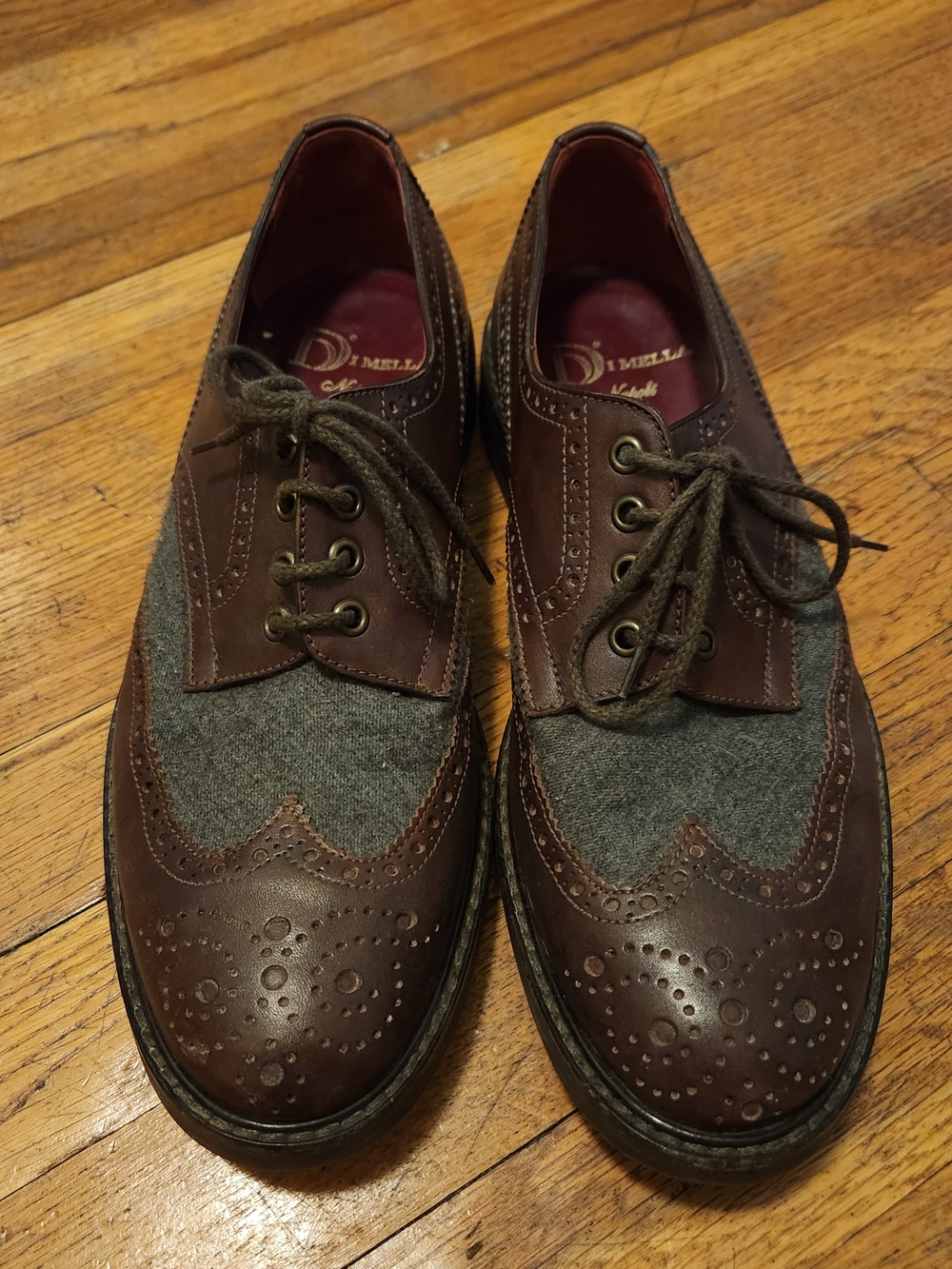 Di Mella Napoli - Two-Tone Brown & Gray Wingtip - Size 9M
